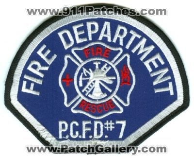 Pierce County Fire District 7 Patch (Washington) (Defunct)
[b]Scan From: Our Collection[/b]
Now Central Pierce Fire and Rescue
Keywords: co. dist. number no. #7 department dept. p.c.f.d. pcfd rescue