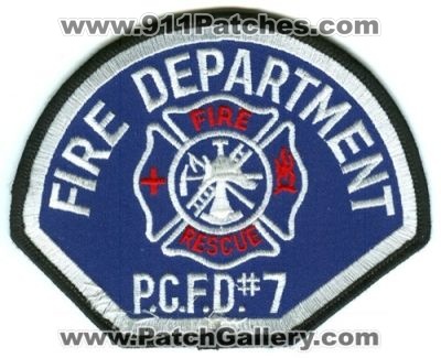 Pierce County Fire District 7 Patch (Washington) (Defunct)
[b]Scan From: Our Collection[/b]
Now Central Pierce Fire and Rescue
Keywords: co. dist. number no. #7 department dept. p.c.f.d. pcfd rescue