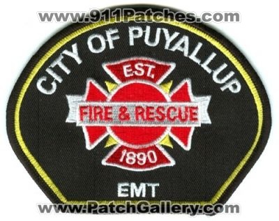 Puyallup Fire and Rescue Department EMT Patch (Washington)
Scan By: PatchGallery.com
Keywords: city of & dept.