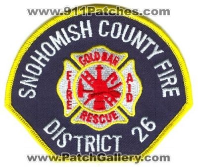 Snohomish County Fire District 26 Gold Bar Patch (Washington)
Scan By: PatchGallery.com
Keywords: co. dist. number no. #26 department dept. rescue aid