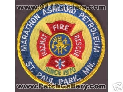 Marathon Ashland Petroleum Saint Paul Park Fire Rescue (Minnesota)
Thanks to Brent Kimberland for this scan.
Keywords: st hazmat mat