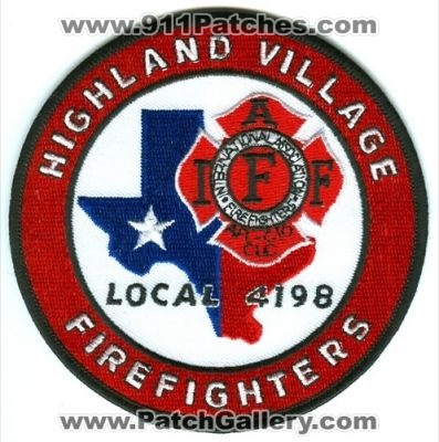 Highland Village Fire Rescue Department Firefighters IAFF Local 4198 Patch (Texas)
Scan By: PatchGallery.com
Keywords: dept.