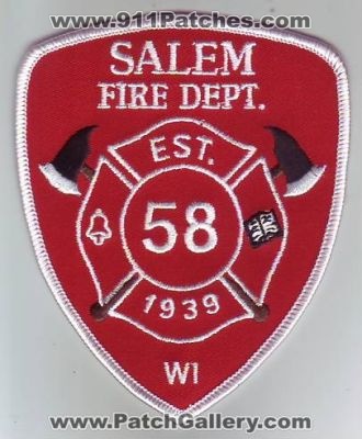 Salem Fire Department (Wisconsin)
Thanks to Dave Slade for this scan.
Keywords: dept. wi 58