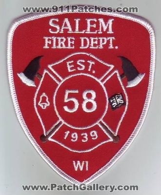 Salem Fire Department (Wisconsin)
Thanks to Dave Slade for this scan.
Keywords: dept. wi 58