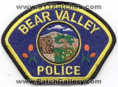 1 Bear California Bear Valley CA Police Dept Patch 