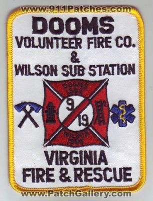 Dooms Volunteer Fire Company & Wilson Sub Station Fire & Rescue (Virginia)
Thanks to Dave Slade for this scan.
Keywords: and 19
