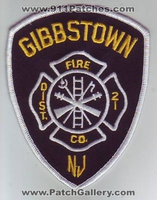 Gibbstown Fire Company District 21 (New Jersey)
Thanks to Dave Slade for this scan.
Keywords: dist. co. nj