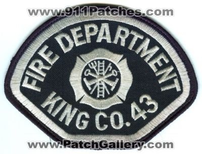 King County Fire District 43 (Washington)
Scan By: PatchGallery.com
Keywords: co. dist. number no. #43 department dept.