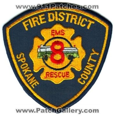 Spokane County Fire District 8 (Washington)
Scan By: PatchGallery.com
Keywords: co. dist. number no. #8 department dept. rescue ems