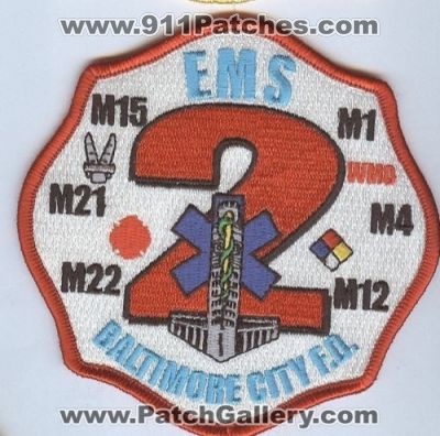 Baltimore City Fire Medic 2 (Maryland)
Thanks to Brent Kimberland for this scan.
Keywords: f.d. fd department ems m15 m21 m22 m1 m4 m12