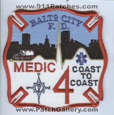 Baltimore City Fire Medic 4 (Maryland)
Thanks to Brent Kimberland for this scan.
Keywords: balto f.d. fd department