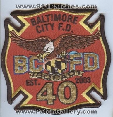 Baltimore City Fire Squad 40 (Maryland)
Thanks to Brent Kimberland for this scan.
Keywords: b.c.f.d. bcfd department