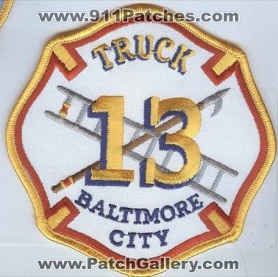 Baltimore City Fire Truck 13 (Maryland)
Thanks to Brent Kimberland for this scan.
