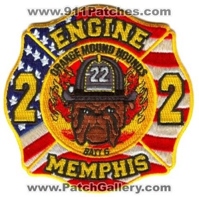 Memphis Fire Department Engine 22 Battalion 6 Patch (Tennessee)
Scan By: PatchGallery.com
Keywords: dept. mfd company co. station batt. orange mound hounds