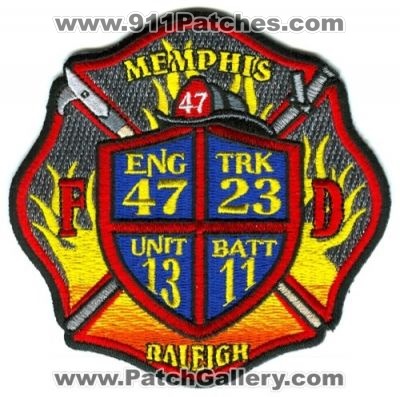 Memphis Fire Department Engine 47 Truck 23 Unit 13 Battalion 11 Patch (Tennessee)
Scan By: PatchGallery.com
Keywords: dept. mfd company co. station trk raleigh