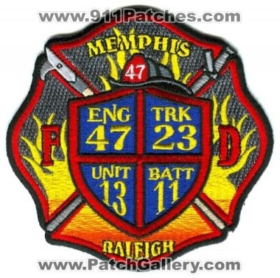 Memphis Fire Department Engine 47 Truck 23 Unit 13 Battalion 11 Patch (Tennessee)
Scan By: PatchGallery.com
Keywords: dept. mfd company co. station trk raleigh