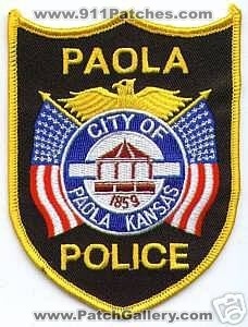 Paola Police (Kansas)
Thanks to apdsgt for this scan.
Keywords: city of