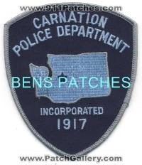 Carnation Police Department (Washington)
Thanks to BensPatchCollection.com for this scan.
