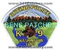 Orting Police K-9 (Washington)
Thanks to BensPatchCollection.com for this scan.
Keywords: k9