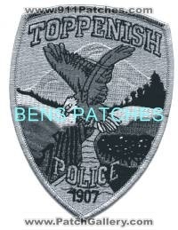 Toppenish Police (Washington)
Thanks to BensPatchCollection.com for this scan.

