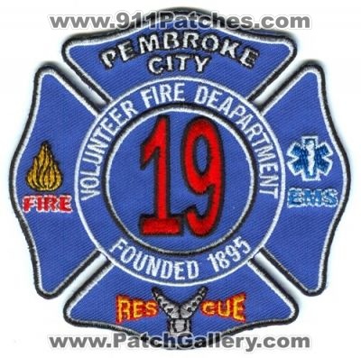 Pembroke City Volunteer Fire Department Patch (North Carolina)
Scan By: PatchGallery.com
Keywords: vol. dept. 19 ems rescue
