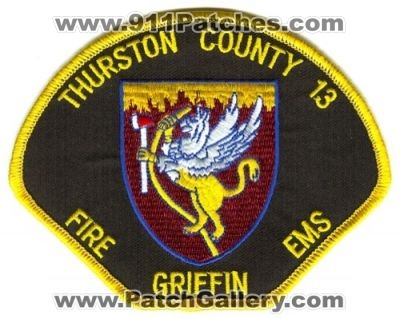 Thurston County Fire District 13 Griffin (Washington)
Scan By: PatchGallery.com
Keywords: co. dist. number no. #13 department dept. ems