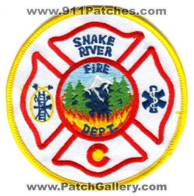 Snake River Fire Department Patch (Colorado) (Defunct)
[b]Scan From: Our Collection[/b]
Joined Lake Dillon Fire Authority in 2005
Became Lake Dillon Fire Protection District in 2006
Now Summit Fire EMS in 2018
Keywords: dept.
