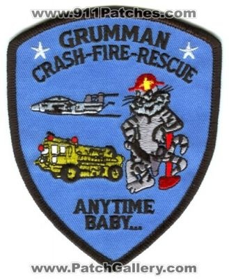 Grumman Aircraft Corporation Fire Department Crash Fire Rescue CFR Patch (New York)
Scan By: PatchGallery.com
Keywords: corp. dept. c.f.r. arff a.r.f.f. airport firefighter firefighting anytime baby...