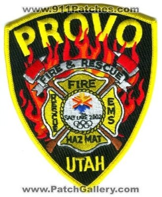 Provo Fire and Rescue Department Salt Lake 2002 Winter Olympics Patch (Utah)
Scan By: PatchGallery.com
Keywords: & dept. ems haz-mat hazmat games