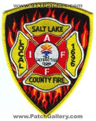 Salt Lake County Fire Department IAFF Local 1969 2002 Winter Olympics Patch (Utah)
Scan By: PatchGallery.com
Keywords: co. dept. i.a.f.f. games