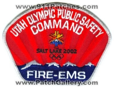 Utah Olympic Public Safety Command Fire EMS Salt Lake 2002 Winter Olympics (Utah)
Scan By: PatchGallery.com
Keywords: games department dept.