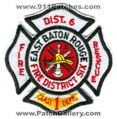 East Baton Rouge Fire District Six (Louisiana)
Scan By: PatchGallery.com
Keywords: class 1 dept. rescue dist. 6
