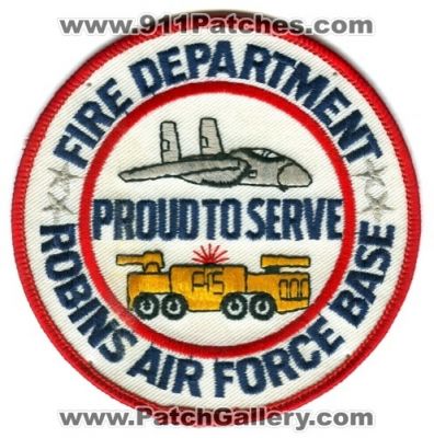 Robins Air Force Base Fire Department (Georgia)
Scan By: PatchGallery.com
Keywords: afb usaf military dept. proud to serve
