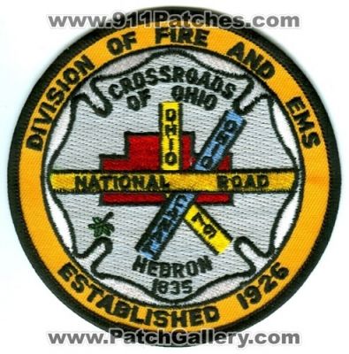 Hebron Division of Fire and EMS Department Patch (Ohio)
Scan By: PatchGallery.com
Keywords: div. dept. crossroads of canal 79 national road