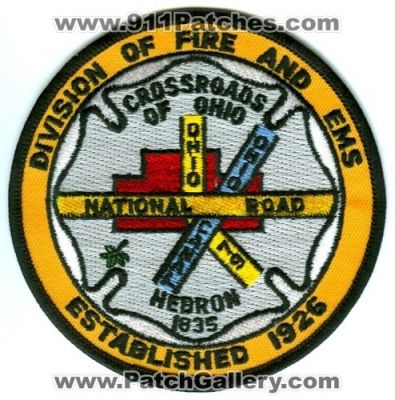 Hebron Division of Fire and EMS Department Patch (Ohio)
Scan By: PatchGallery.com
Keywords: div. dept. crossroads of canal 79 national road