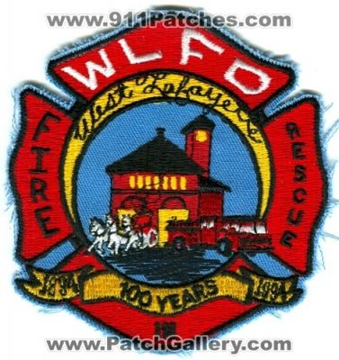 West Lafayette Fire Department 100 Years (Indiana)
Scan By: PatchGallery.com
Keywords: wlfd rescue