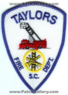 Taylors Fire Department (South Carolina)
Scan By: PatchGallery.com
Keywords: dept. s.c.