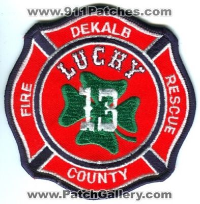 Dekalb County Fire Rescue Department Company 13 Patch (Georgia)
[b]Scan From: Our Collection[/b]
[b]Patch Made By: 911Patches.com[/b]
Keywords: co. dept. station lucky