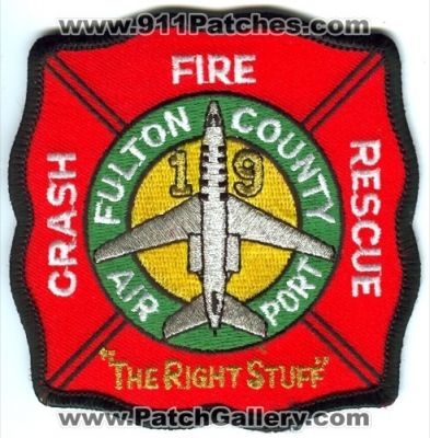 Fulton County Fire Department Company 19 Airport Crash Fire Rescue (Georgia)
Scan By: PatchGallery.com
Keywords: co. dept. station arff aircraft firefighter firefighting cfr