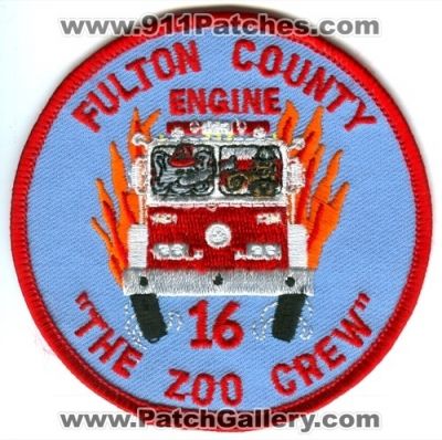 Fulton County Fire Department Engine 16 (Georgia)
Scan By: PatchGallery.com
Keywords: co. dept. station company engine the zoo crew
