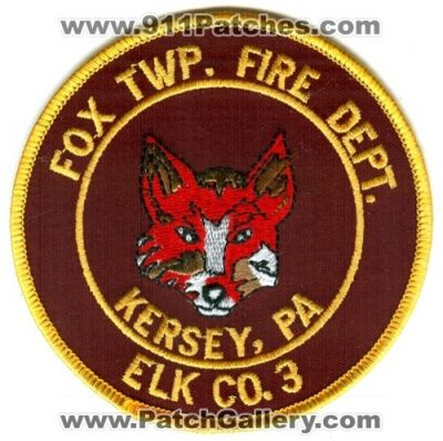 Fox Township Fire Department Elk Company 3 Patch (Pennsylvania)
Scan By: PatchGallery.com
Keywords: twp. dept. co. kersey pa
