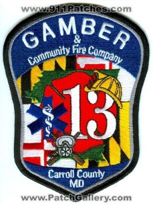 Gamber and Community Fire Company 13 (Maryland)
Scan By: PatchGallery.com
Keywords: & co. department dept. carroll county md
