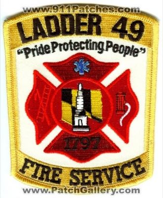 Ladder 49 Movie Fire Service Patch (Maryland)
Scan By: PatchGallery.com
Keywords: baltimore city department dept. bcfd b.c.f.d. film pride protecting people