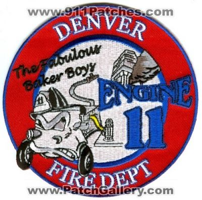 Denver Fire Department Engine 11 Patch (Colorado)
[b]Scan From: Our Collection[/b]
Keywords: dept. dfd company station the fabulous baker boys