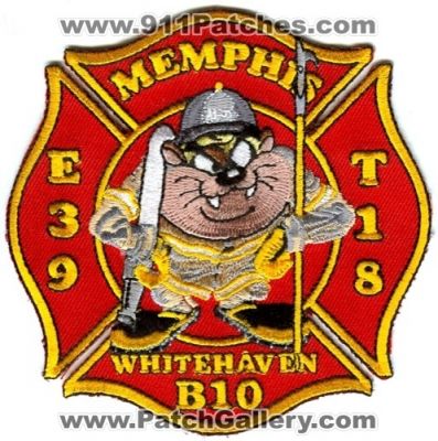 Memphis Fire Department Engine 39 Truck 18 Battalion 10 (Tennessee)
Scan By: PatchGallery.com
Keywords: dept. mfd company co. station e39 t18 b10 whitehaven taz