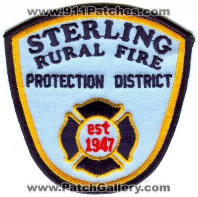 Sterling Rural Fire Protection District Patch (Colorado)
[b]Scan From: Our Collection[/b]
Keywords: prot. dist. department dept.