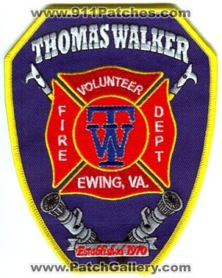 Thomas Walker Volunteer Fire Department Ewing Patch (Virginia)
Scan By: PatchGallery.com
Keywords: tw vol. dept. va.