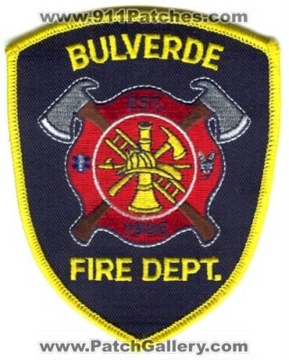 Bulverde Fire Department (Texas)
Scan By: PatchGallery.com
Keywords: dept.