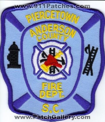 Anderson County Fire Department Piercetown (South Carolina)
Thanks to Brian Wall for this scan.
Keywords: dept. s.c.