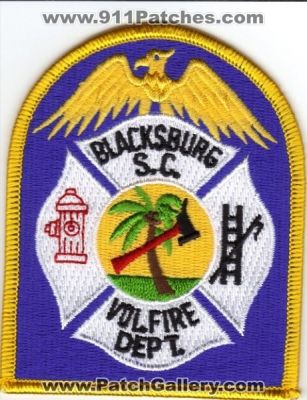 Blacksburg Volunteer Fire Department (South Carolina)
Thanks to Brian Wall for this scan.
Keywords: vol. dept. s.c.
